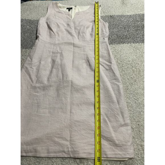 Talbots Womens Size 8P Striped Split Neck Sleeveless Sheath Dress Cream Red Blue - Picture 4 of 13
